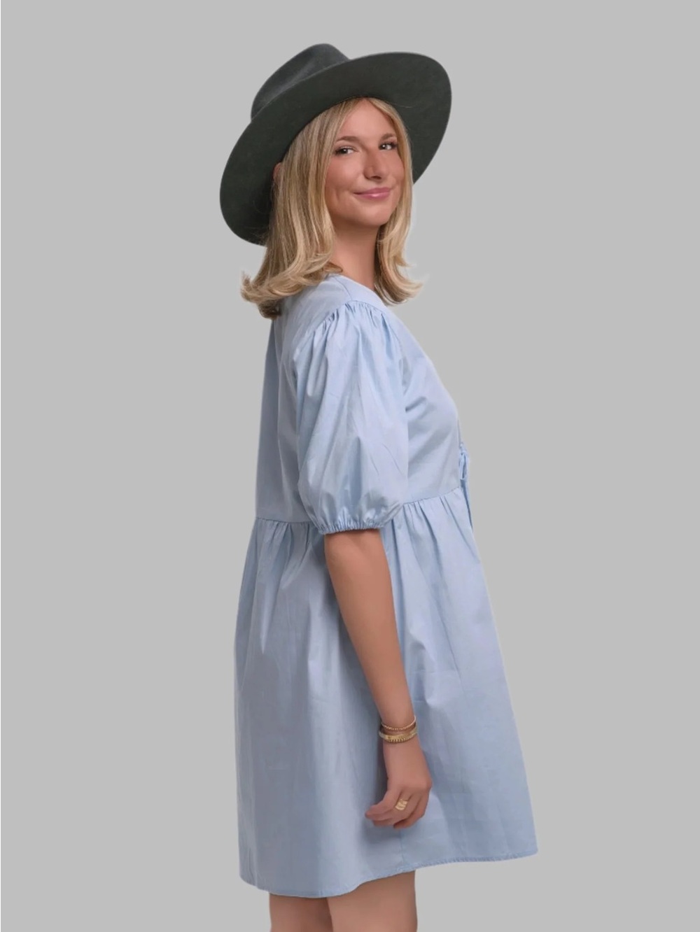 Aritzia Wilfred Fantasy Babydoll Dress Light Porcelain Blue Size Small